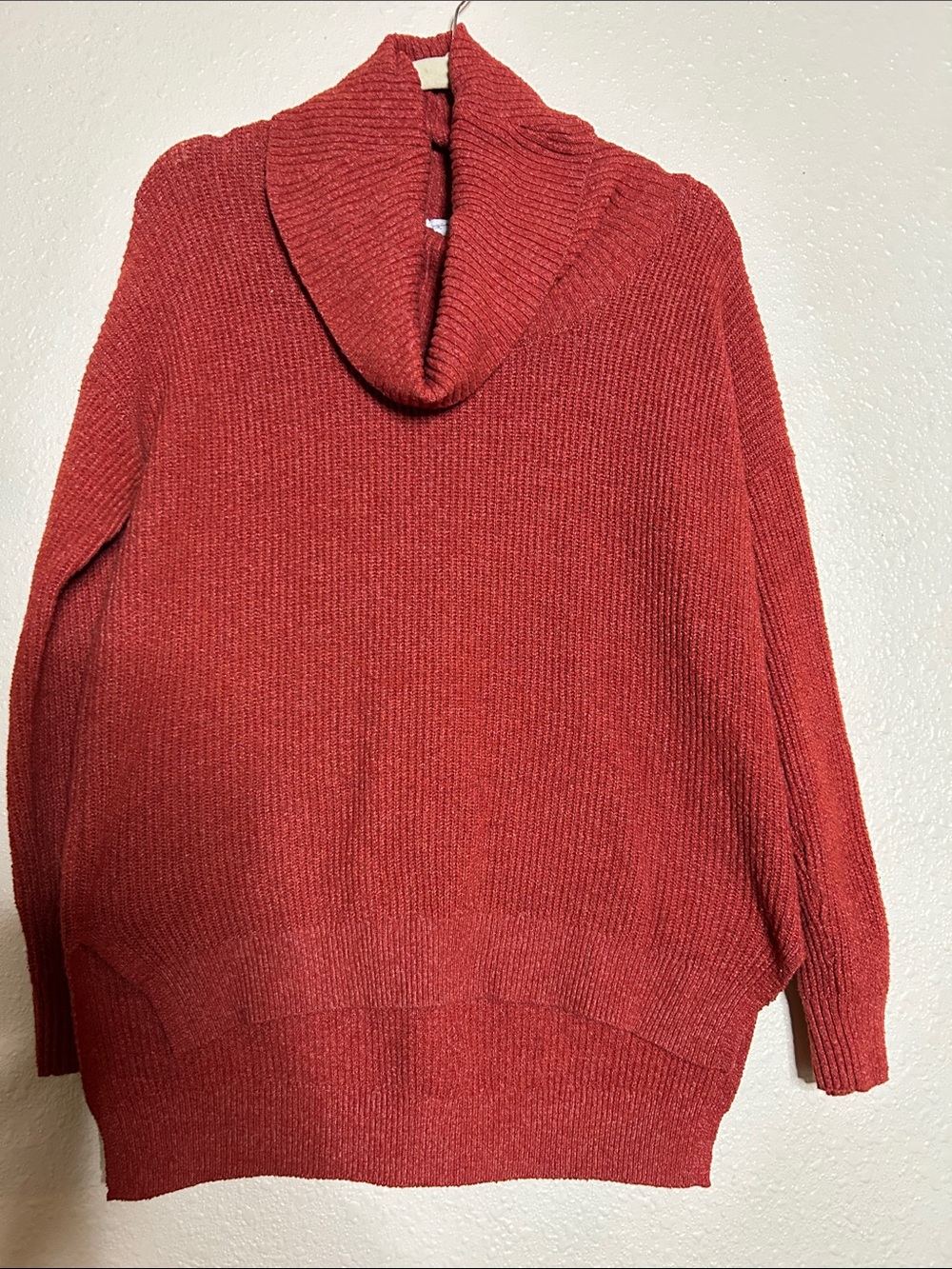Hippie Rose Brick Red Cowl Neck Sweater